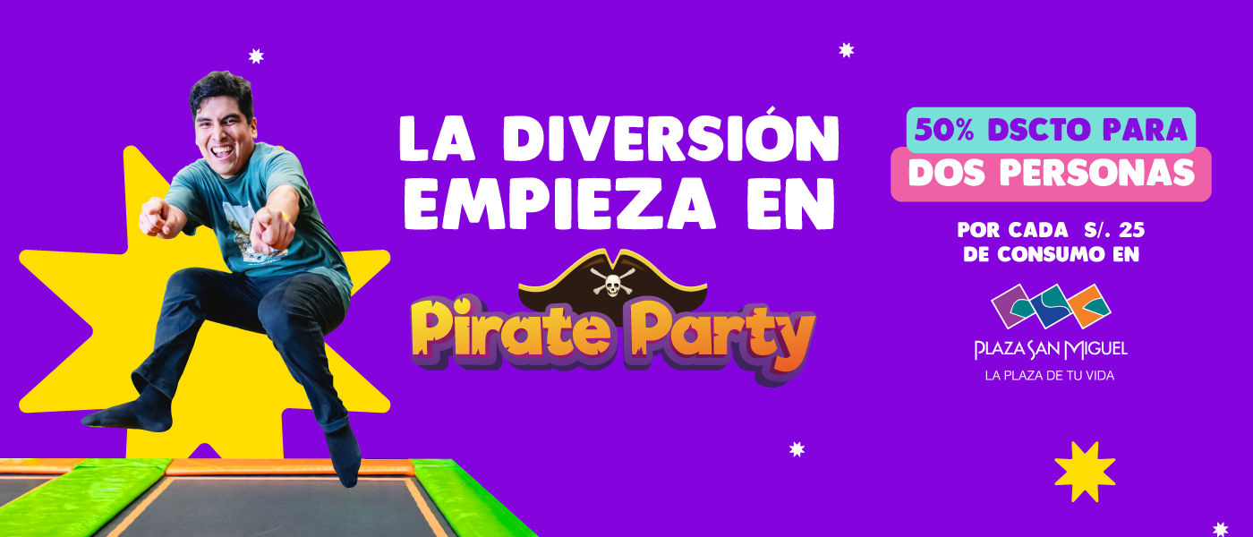 La diversión empieza en Pirate Party – 50% Dscto. para dos personas