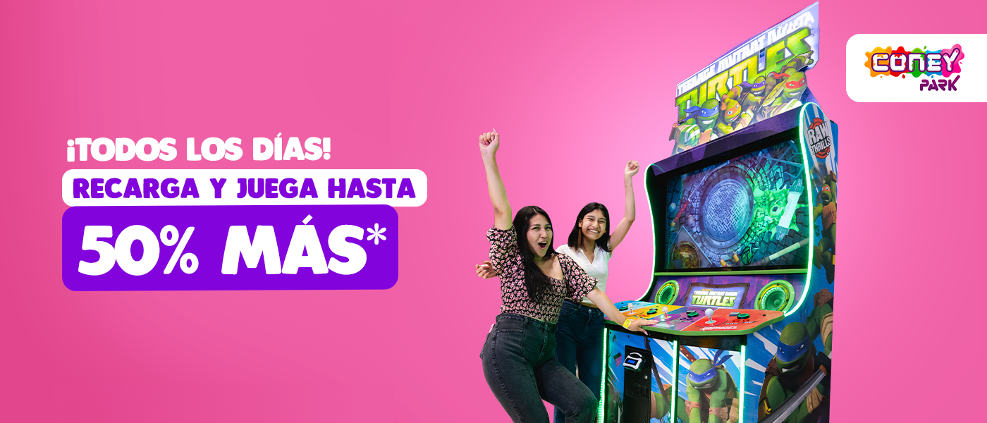 ¡Todos los días! Recarga y juega hasta 50% más.