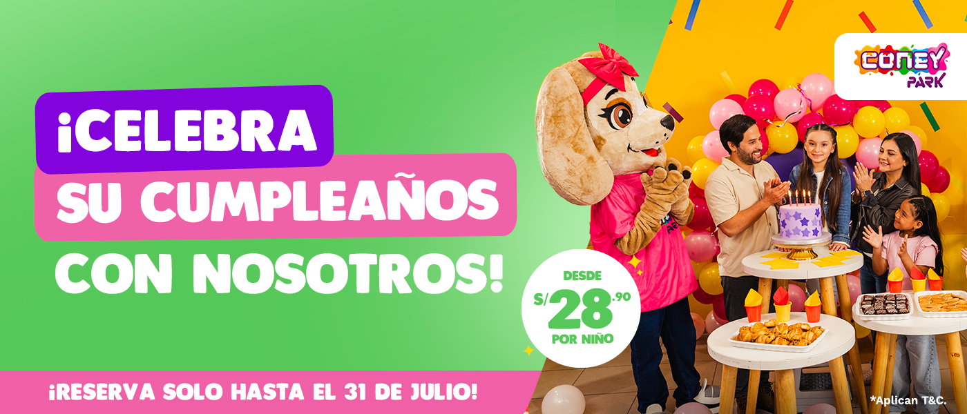 Celebra su cumpleaños con nosotros desde s/28.90 por niño