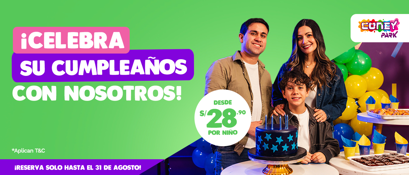 Celebra su cumpleaños con nosotros desde s/28.90 por niño